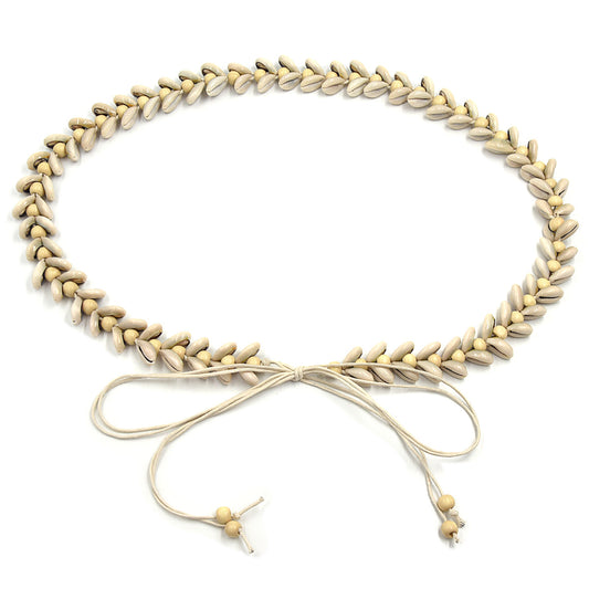 Wax rope shell waist chain