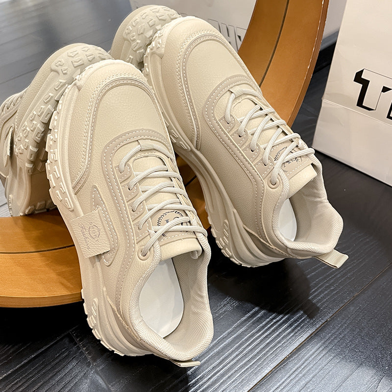 women's thick bottom round toe sneakers