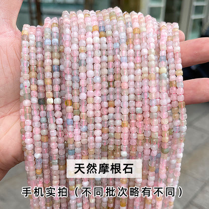 4-5Mm natural morganite faceted square loose beads