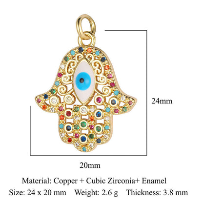 Evil Eye Copper Zircon Pendant