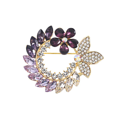 High-end crystal garland brooch