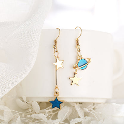 Blue starry sky star earrings shopee earrings