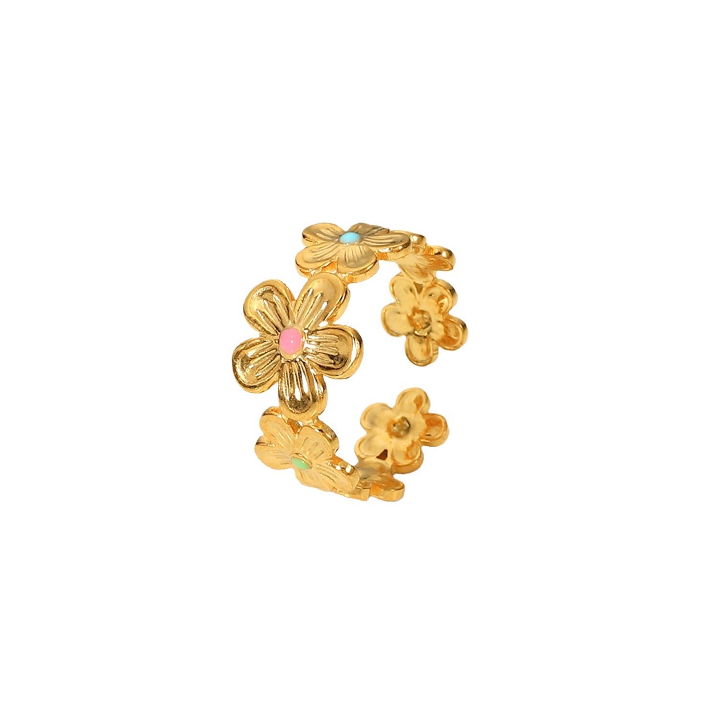 Waterproof Colorful Flower Ring