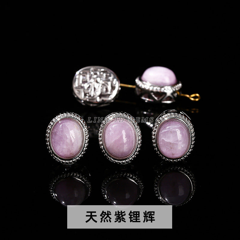 Natural stone amethyst oval magic box