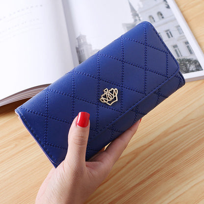 Buckle diamond crown multi-card wallet