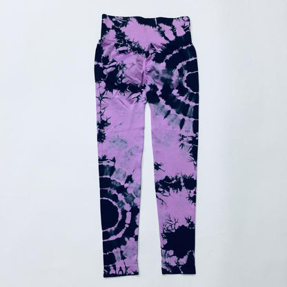 Seamless Peach-Butt High-Waist Tie-Dye Yoga Pants