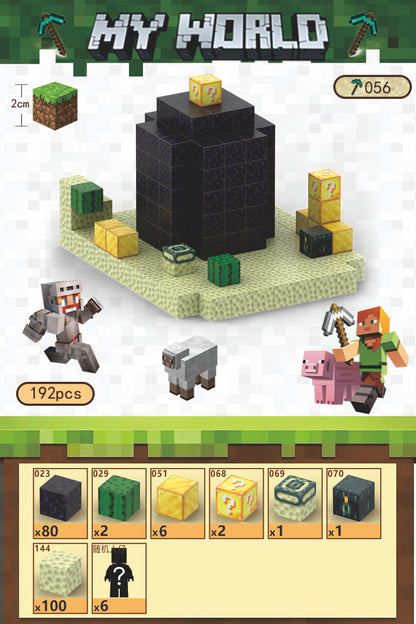 Minecraft Magnetic Block Set, Children's Educational Figure Assembly Game Mini Building Blocks Toy