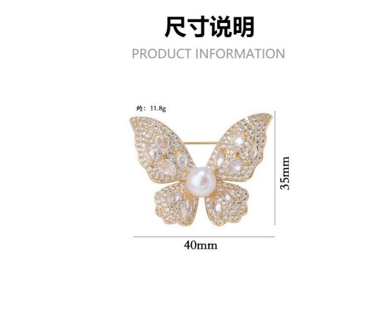 Butterfly full diamond brooch woman