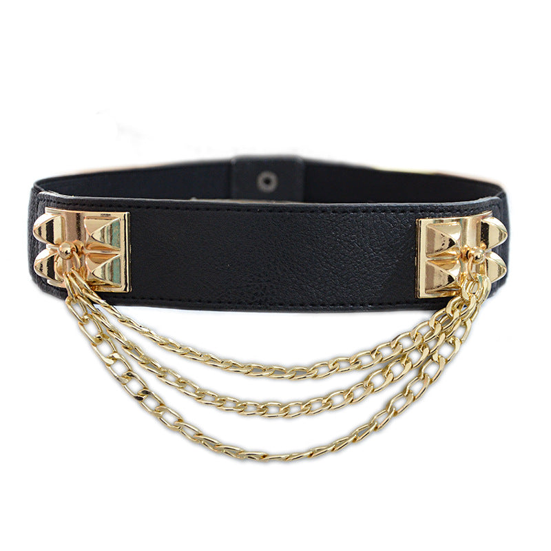 Waist seal metal chain belt