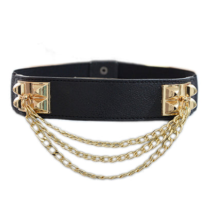 Waist seal metal chain belt