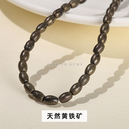 4X6mm natural Shoushan stone rice beads loose beads