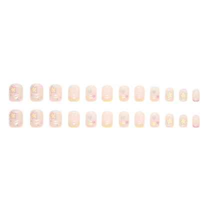 Short Star French Nails