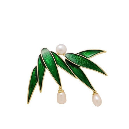 Chinese style bamboo pearl pin corsage