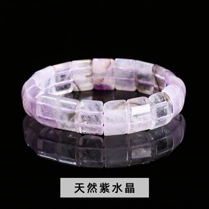 Amethyst powder crystal hand row single circle