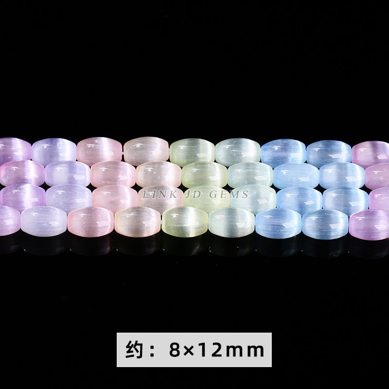 Optimize colored gypsum stone barrel beads Colorful opal beads