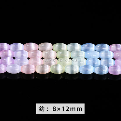 Optimize colored gypsum stone barrel beads Colorful opal beads