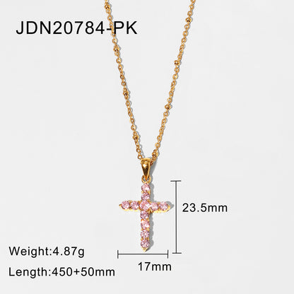 Zirconia Cross Pendant Necklace