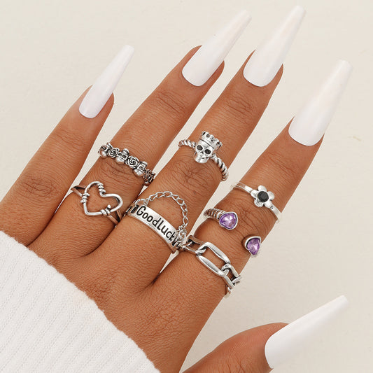 Butterfly Rose Knuckle Ring Set 10 Pieces