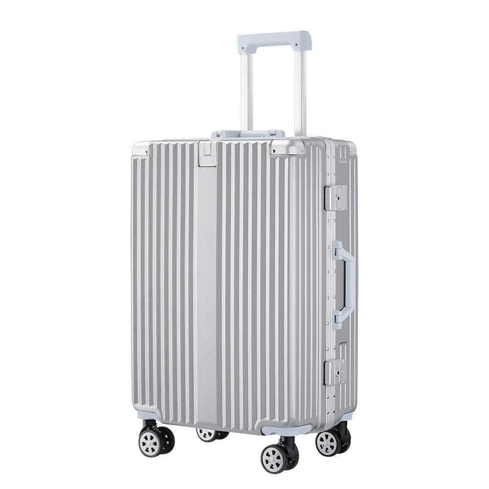 Aluminum frame suitcase 24 inch multi-function password trolley case