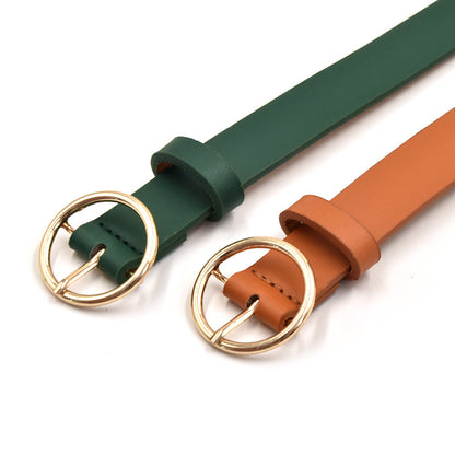 Women's Alloy Round Buckle Belt Versatile