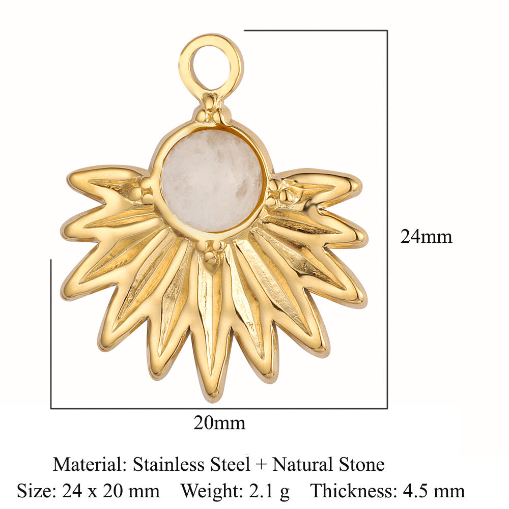 Natural stone titanium steel pendant fan DIY