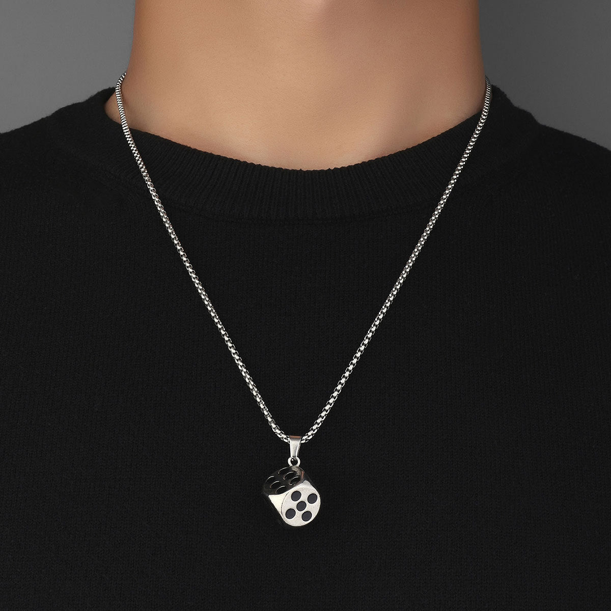 Hip Hop Style Dollar Symbol Titanium Steel Men's Pendant Necklace