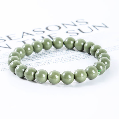 Natural Matcha Green Alxa Agate Bracelet