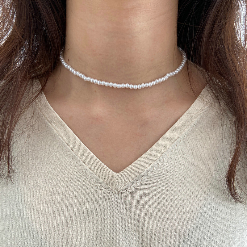 Pearl necklace choker clavicle necklace