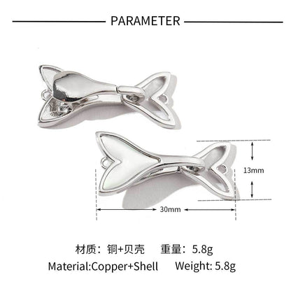 Butterfly shell copper zircon removable connecting buckle