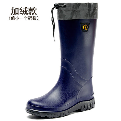 High tube rain shoes for men