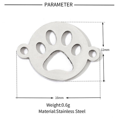 20 pcs/pack dog paw angel gossip titanium steel DIY pendant