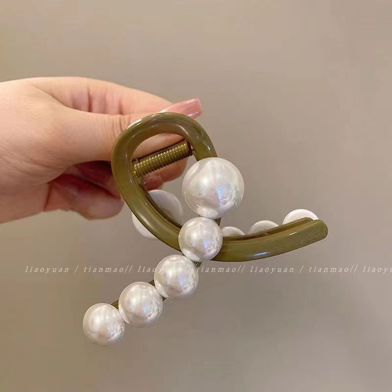 Pearl hairpin headgear temperament shark clip