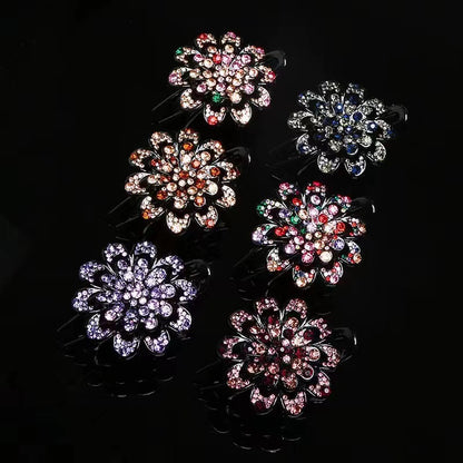 Rhinestone large flower three-tooth duck bill clip hair accessories