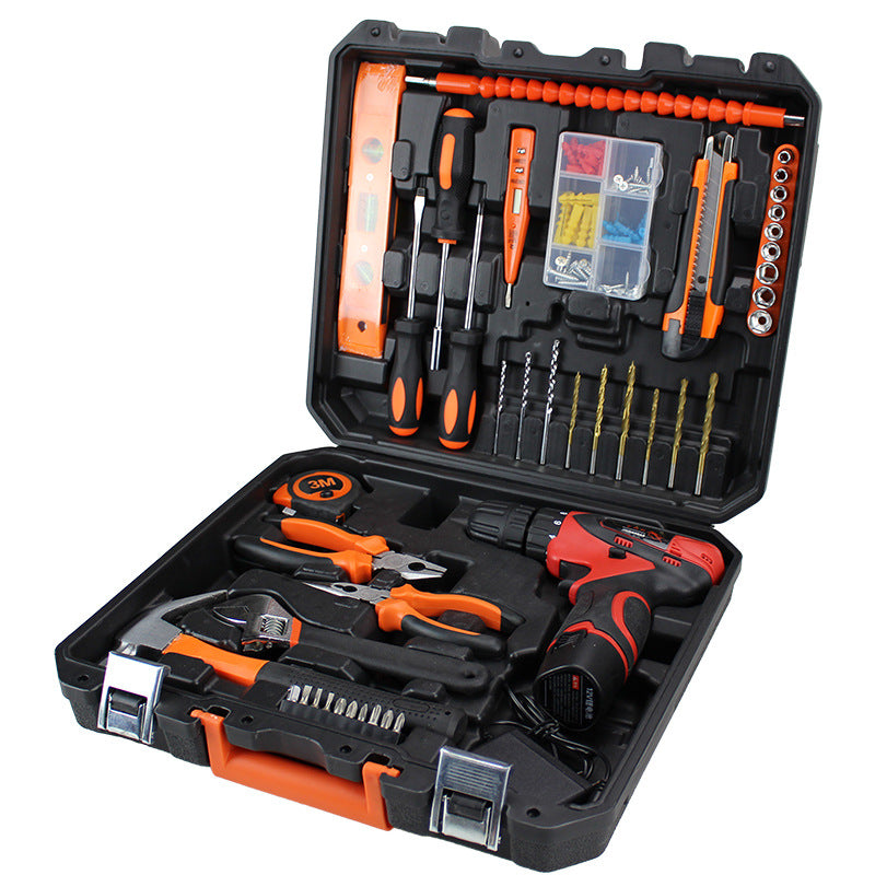 Lithium battery drill comprehensive toolbox set