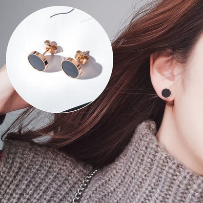 Versatile titanium steel small stud earrings