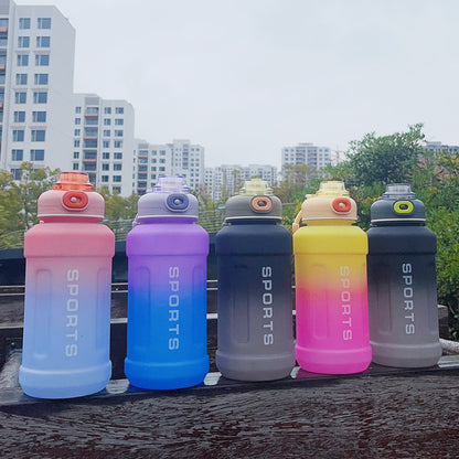 Frosted Gradient Sports Plastic Water Bottle