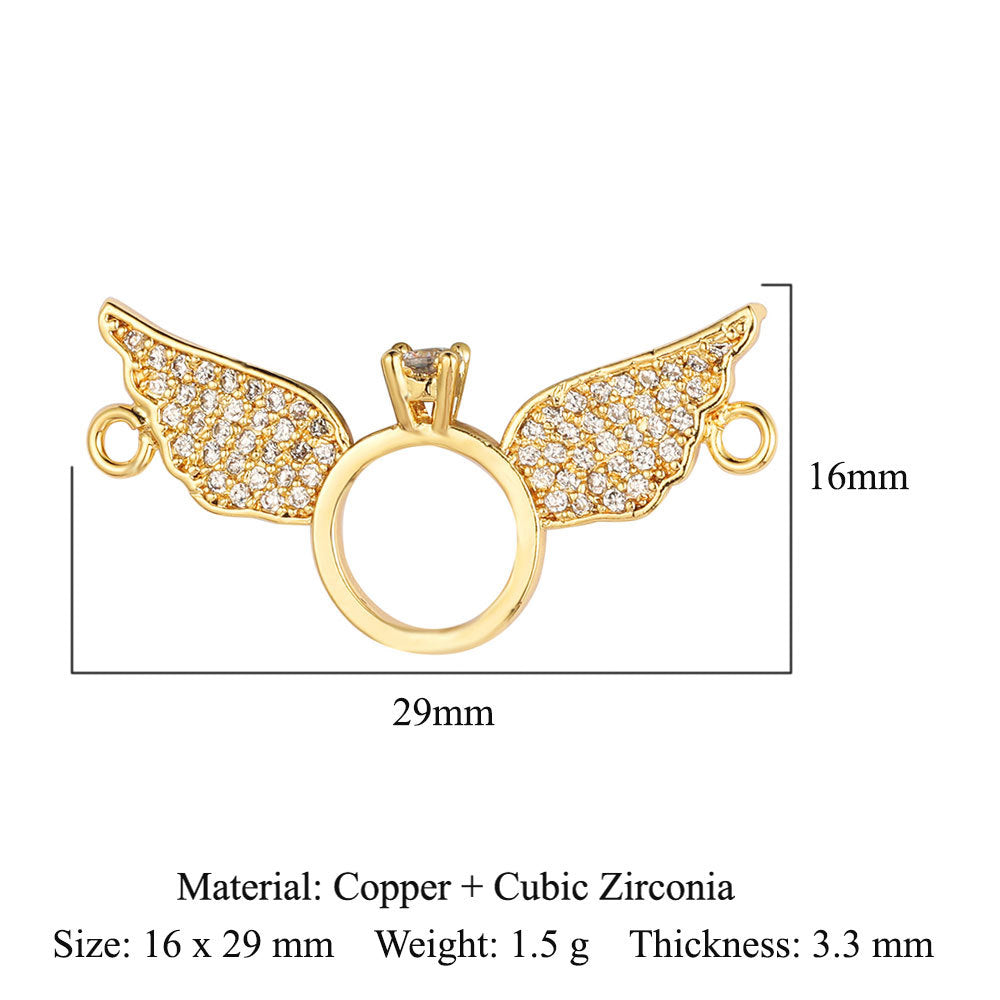 Lotus Butterfly Starfish Peach Heart Copper Zircon Pendant