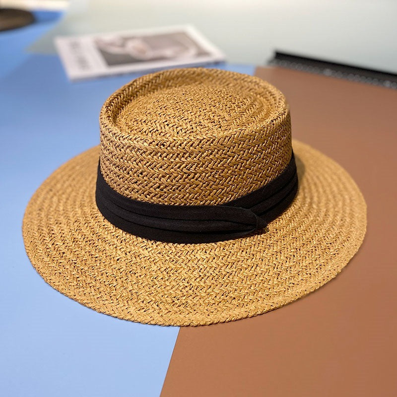 Sombrero de playa para el sol de verano transpirable y tejido a mano 