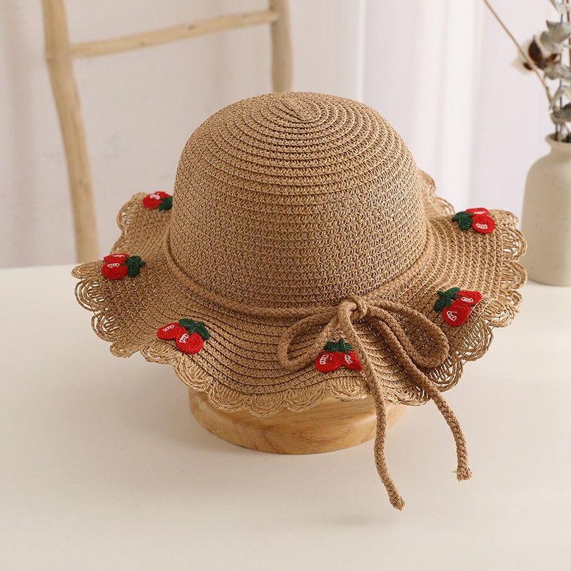 Kids Sun Hat Baby Straw Bag Set Girls' Cute Wide Brim Sun