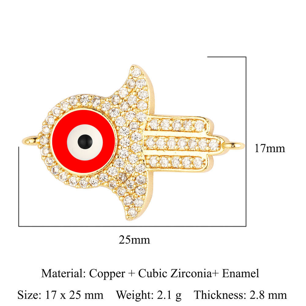 Double hole copper zircon jewelry bracelet connection accessories