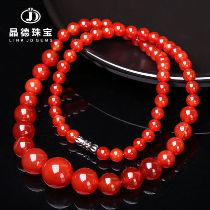 A-grade agate round bead tower chain fashion necklace