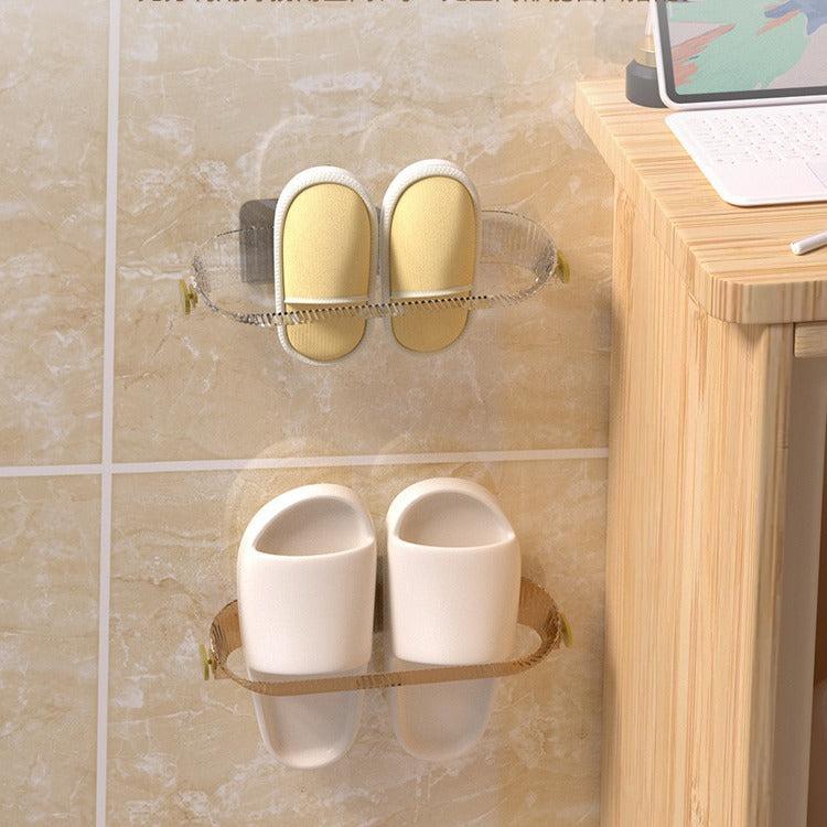 No-Drill Bathroom Slipper Rack