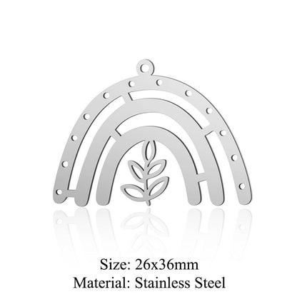 5pcs/pack of ginkgo biloba titanium steel pendant