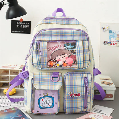 fashion 4-piece large capacity student backpack