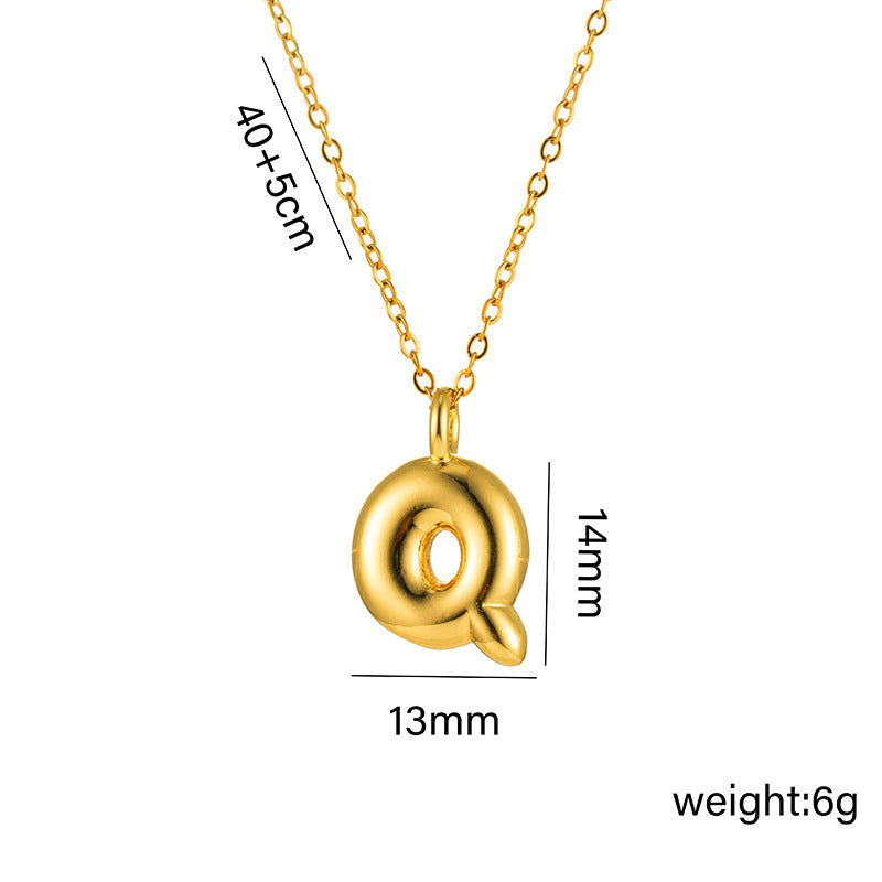 18K Gold Plated Initial Letter Pendant Necklace