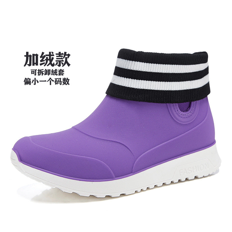 Fashion rain shoes waterproof glue shoes