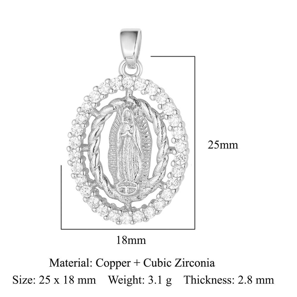 3 pcs/bag, Blessed Virgin Sun Eye Copper Zircon Pendant.