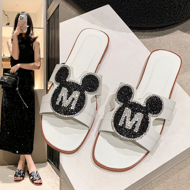 Rhinestone Mickey Slippers