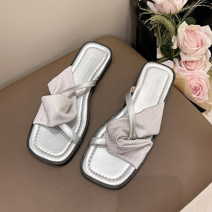 Fashion Square Head Flat Bottom Slippers