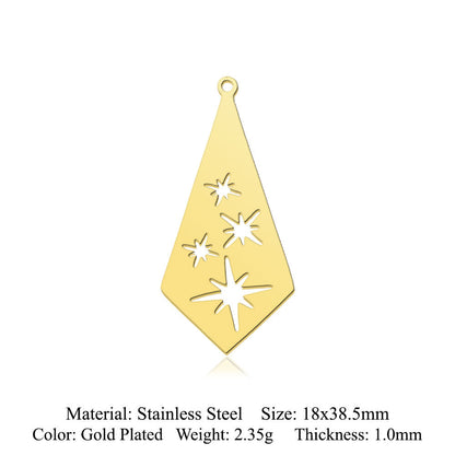 fashion 5 pcs/pack star moon titanium steel pendant planet DIY